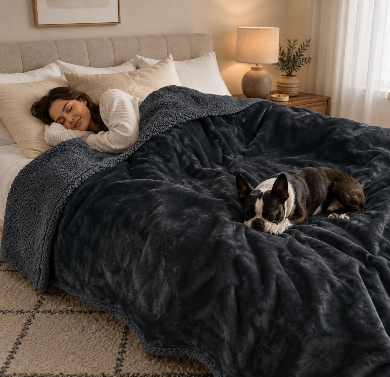 Waterproof Dog Pee Blanket – Premium Sherpa Fleece Reversible Furniture Protector